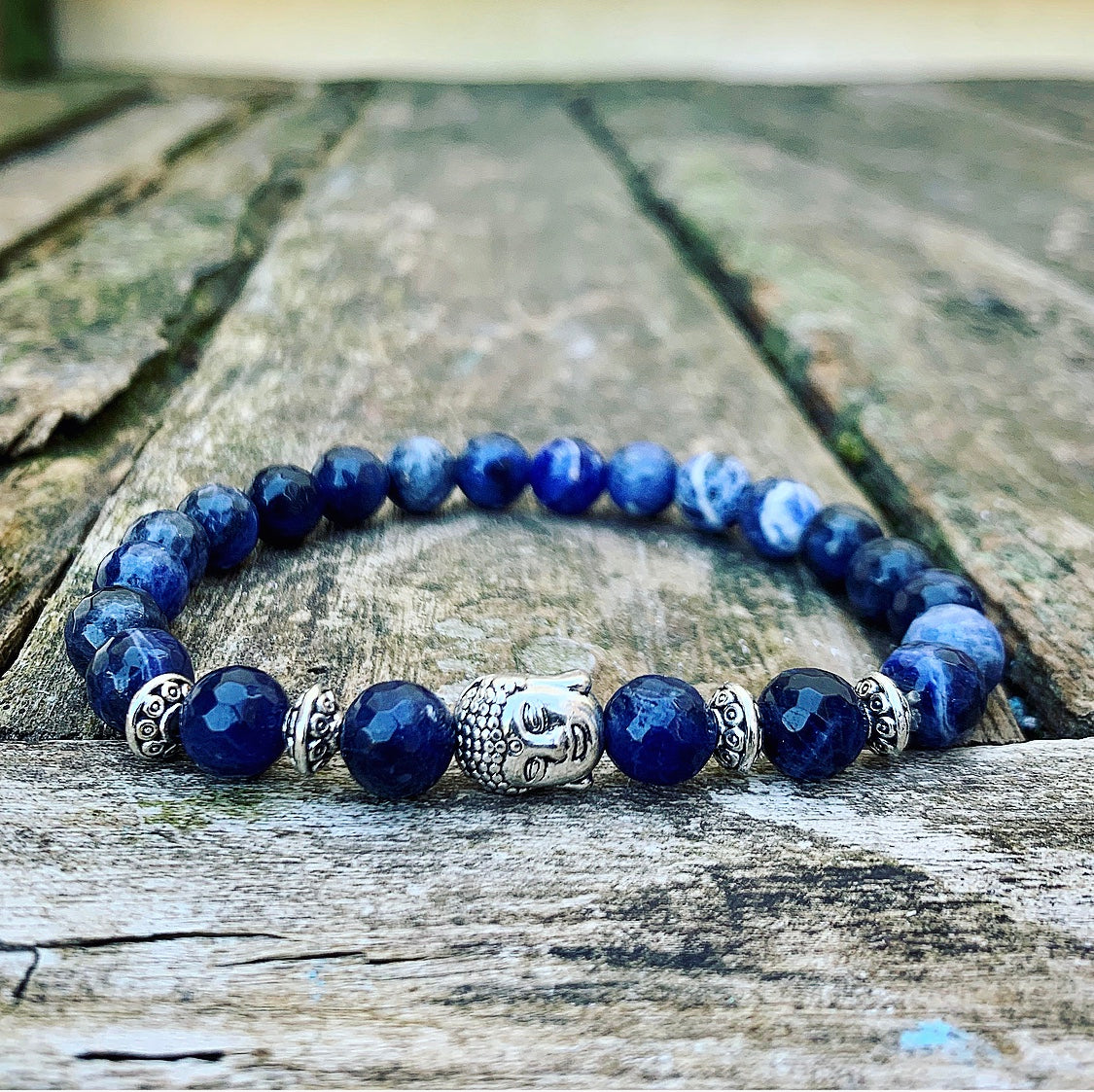 Buddha Armband Sodalith „Durchsetzungsvermögen &amp; Selbstwertgefühl“