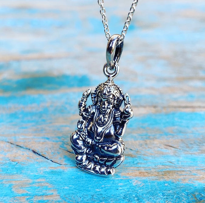 Zilveren hanger "Ganesha, de Geluksbrenger"