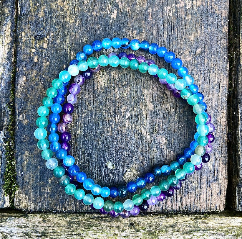 Bracelet set Agate "FEELING, KNOWING &amp; DOING"