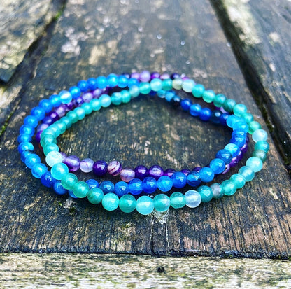 Bracelet set Agate "FEELING, KNOWING &amp; DOING"
