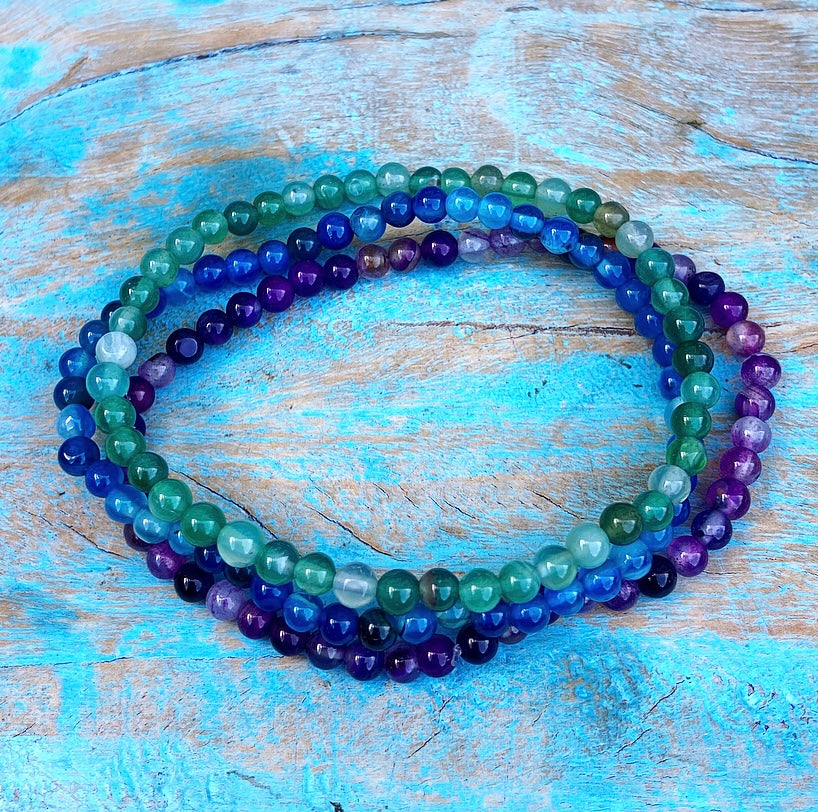 Bracelet set Agate "FEELING, KNOWING &amp; DOING"