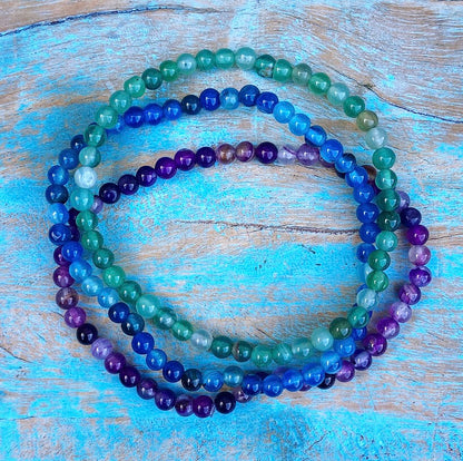 Bracelet set Agate "FEELING, KNOWING &amp; DOING"