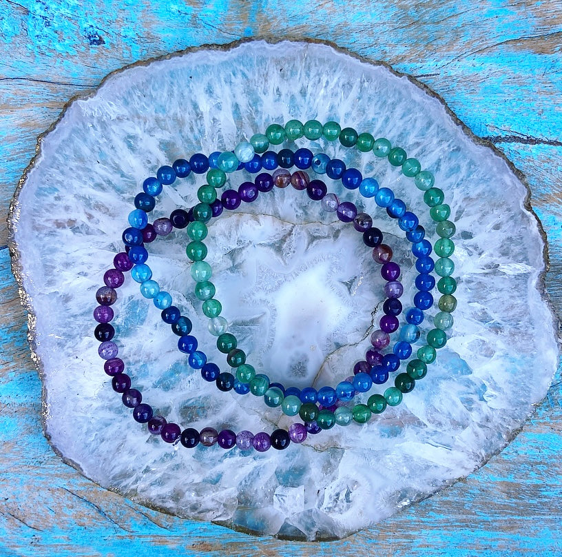 Bracelet set Agate "FEELING, KNOWING &amp; DOING"