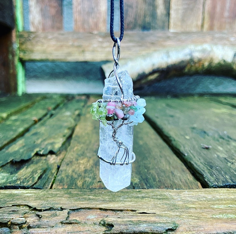 Gemstone pendant "The Tree of Healing"