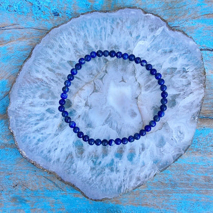 Lapis Lazuli armbandje "Durven en doen"