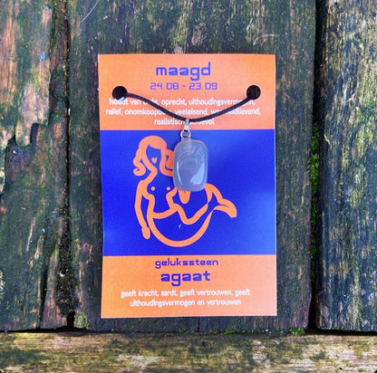 Sterrenbeeld edelsteen hanger "Maagd" (23-8/22-9)
