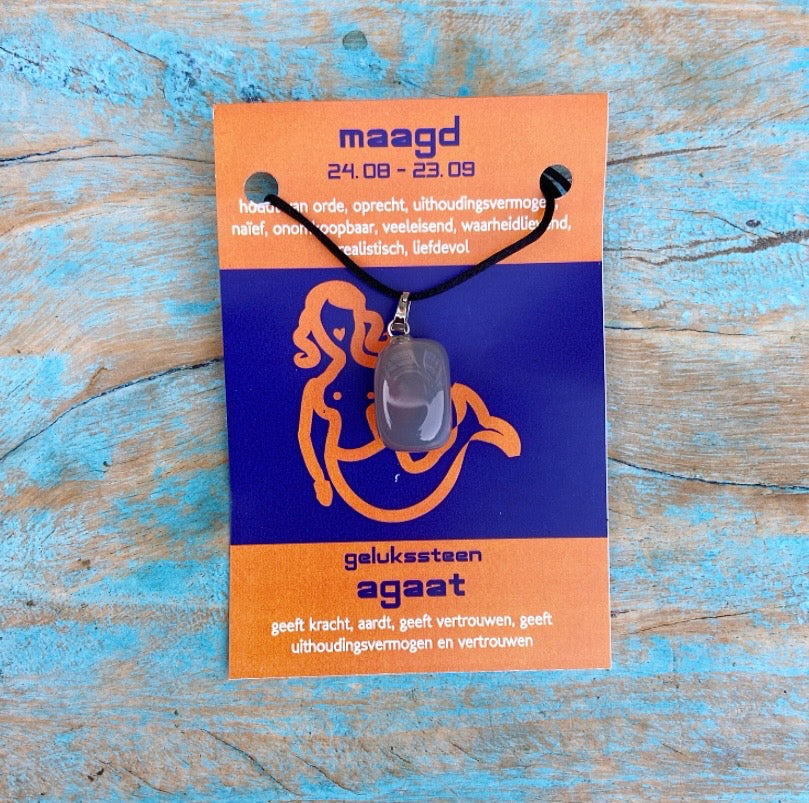 Sterrenbeeld edelsteen hanger "Maagd" (23-8/22-9)