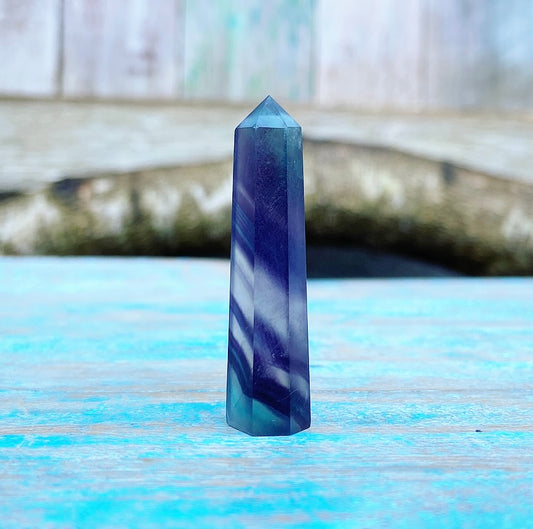 Fluoriet Mini Obelisk "Aura Reiniging"