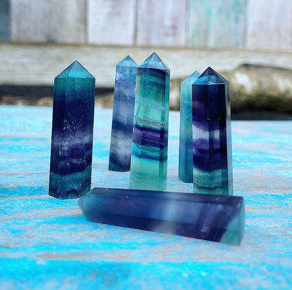 Fluoriet Mini Obelisk "Aura Reiniging"