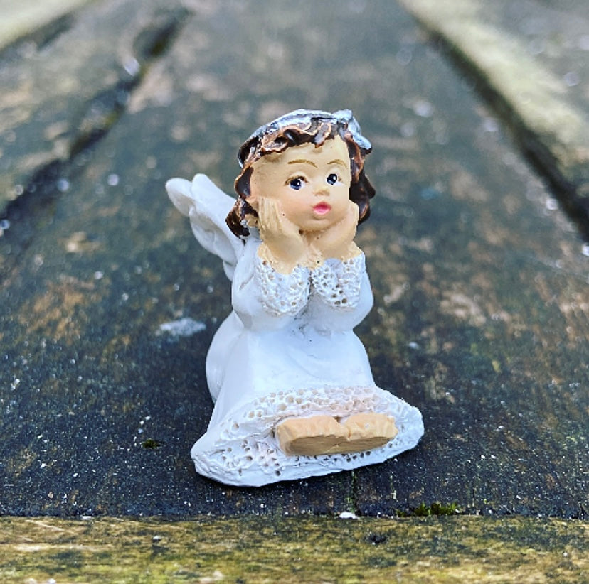 Drie engeltjes in geschenkzakje "Gezondheid, bescherming, geluk"