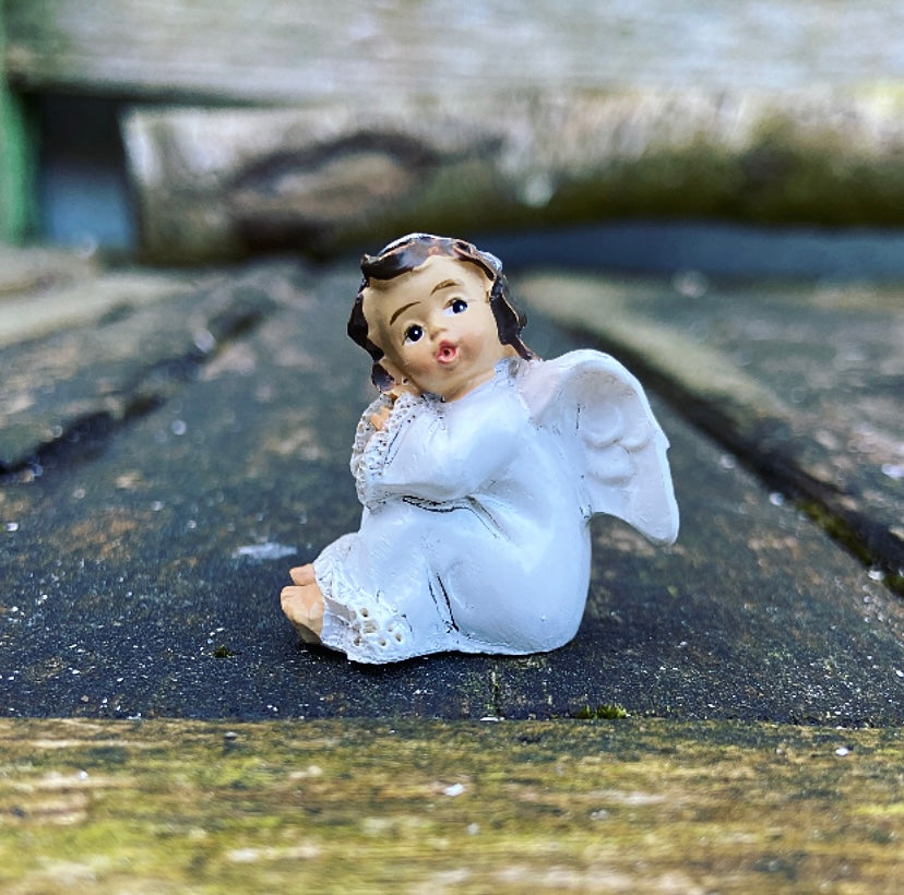 Drie engeltjes in geschenkzakje "Gezondheid, bescherming, geluk"