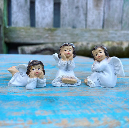 Drie engeltjes in geschenkzakje "Gezondheid, bescherming, geluk"