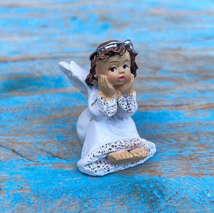 Drie engeltjes in geschenkzakje "Gezondheid, bescherming, geluk"