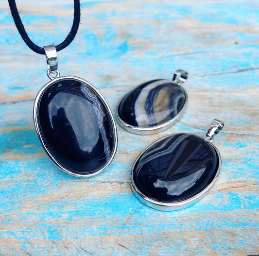 Black Agate pendant "Inner Peace"