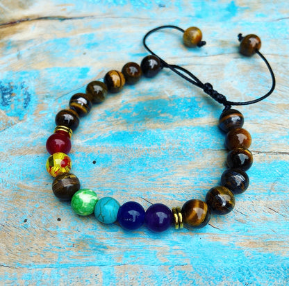 Armband Tijgeroog "Chakra Bescherming"