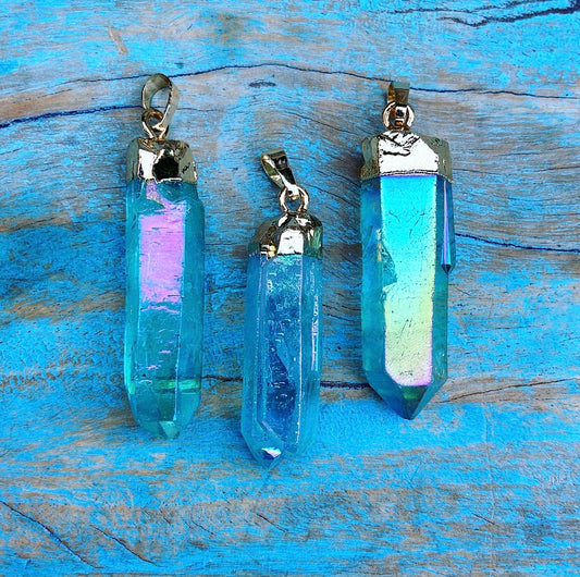 Wishing Crystal Aqua Aura Quartz "The Wisdom of Atlantis"