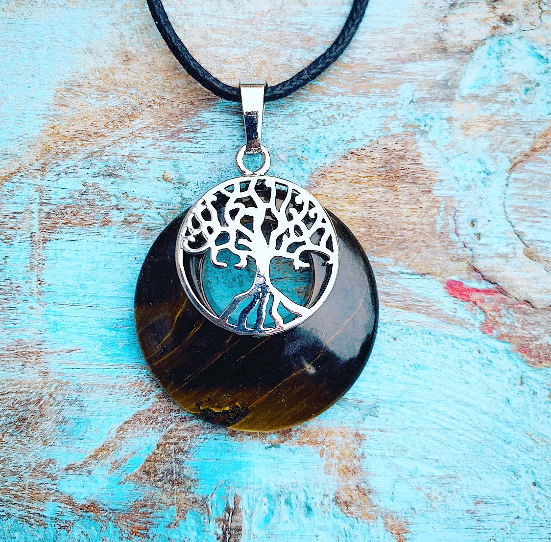 Donut pendant Tiger Eye "Strength &amp; Radiance"