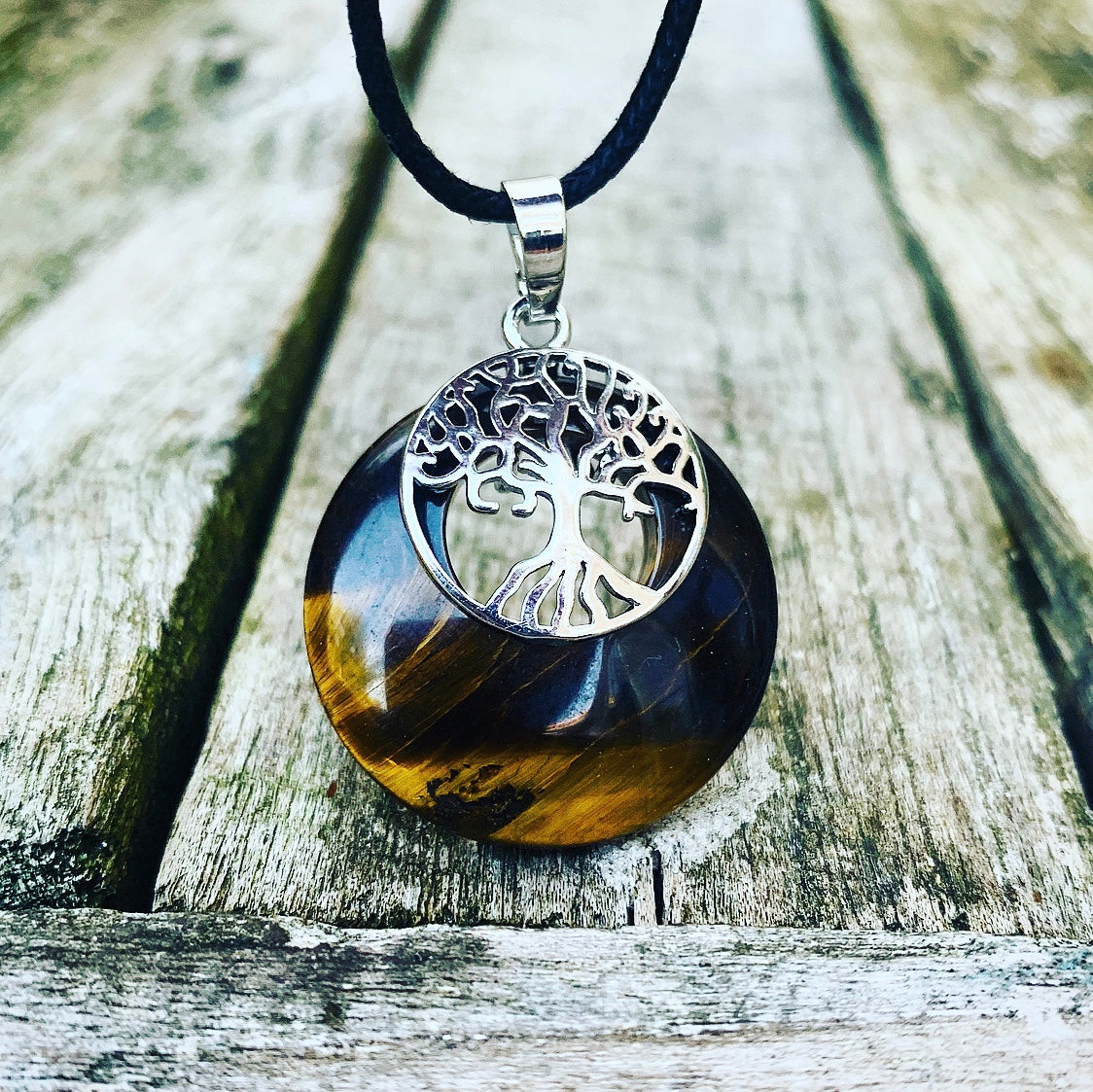 Donut pendant Tiger Eye "Strength &amp; Radiance"
