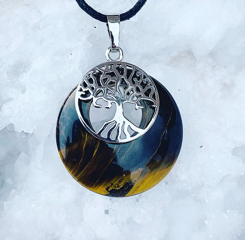 Donut pendant Tiger Eye "Strength &amp; Radiance"