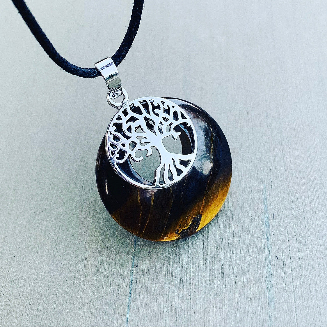 Donut pendant Tiger Eye "Strength &amp; Radiance"