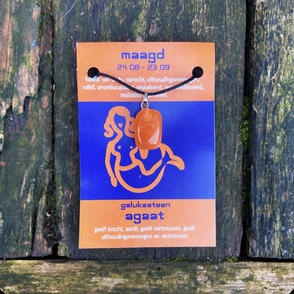 Sterrenbeeld edelsteen hanger "Maagd" (23-8/22-9)