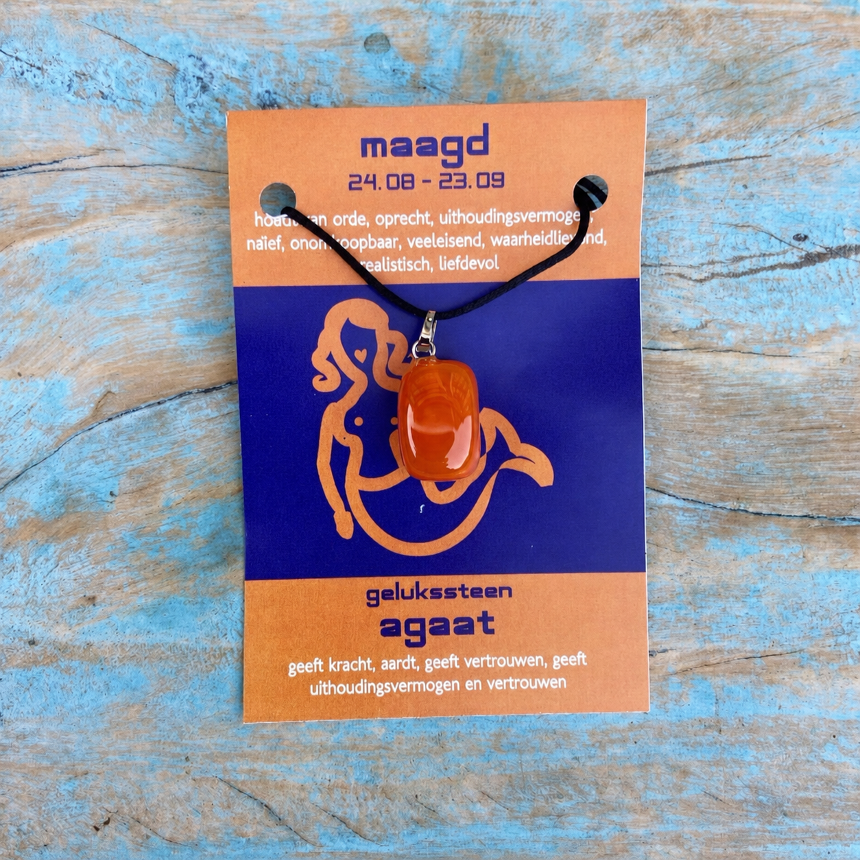Sterrenbeeld edelsteen hanger "Maagd" (23-8/22-9)