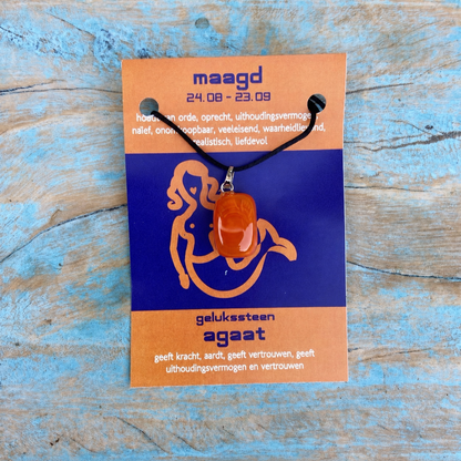 Sterrenbeeld edelsteen hanger "Maagd" (23-8/22-9)